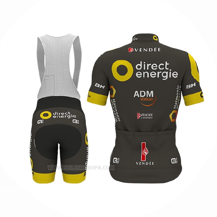 2017 Ropa Ciclismo Direct Energie Marron Mangas Corta y Culotte Corto